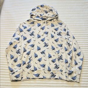 Polo Ralph Lauren Sailboat Print Hoodie - White and Blue